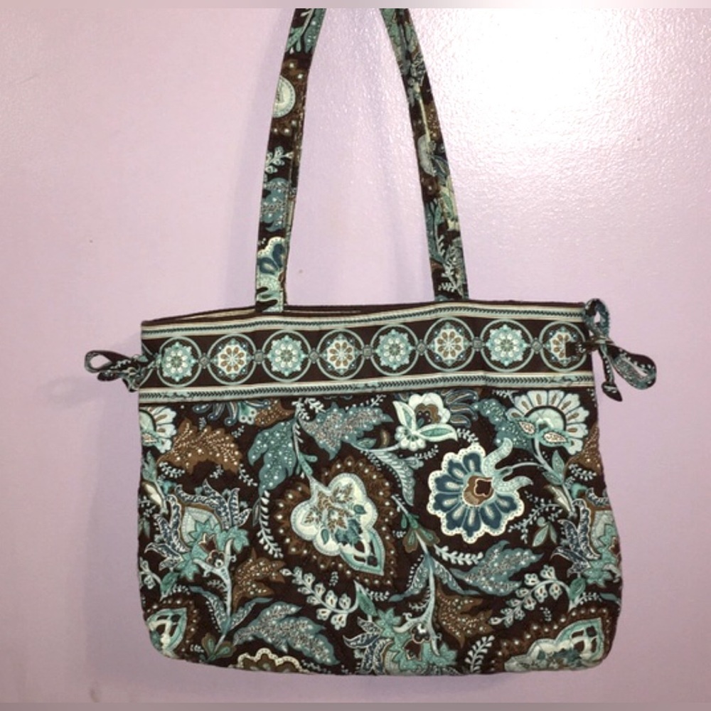 Euc Vera Bradley Small Tote - Java Blue - image 1